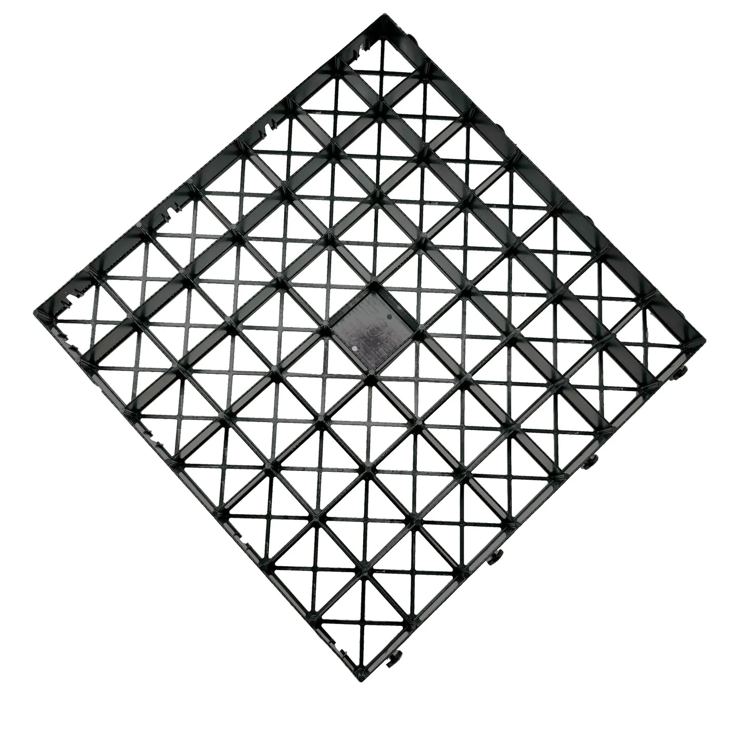 Black plastic grid on a white background