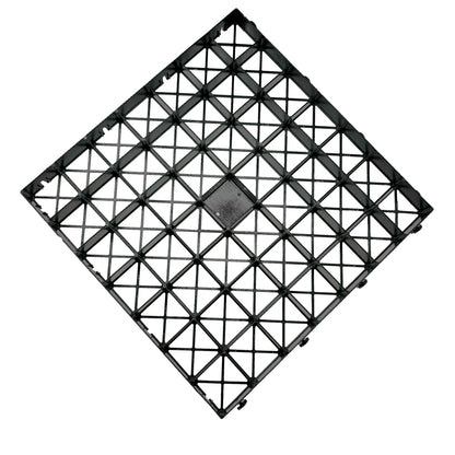 Black plastic grid on a white background